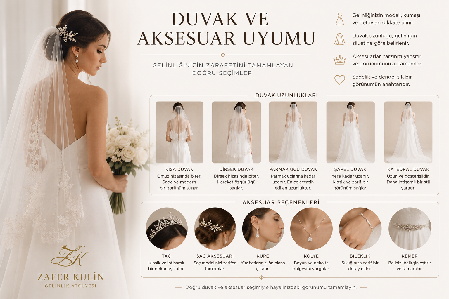 Duvak ve aksesuar uyumu